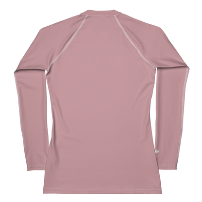 Michigan Upper Peninsula Rash Guard (w/ UP USA Flag) | Women's - Cherry Blossom Pink