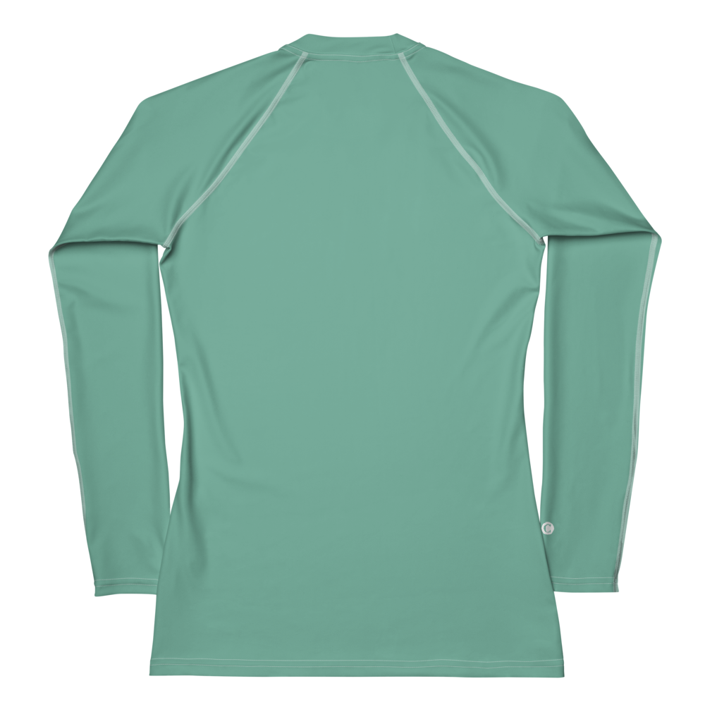 Michigan Upper Peninsula Rash Guard (w/ UP USA Flag) | Women's - Metallic Mint Green