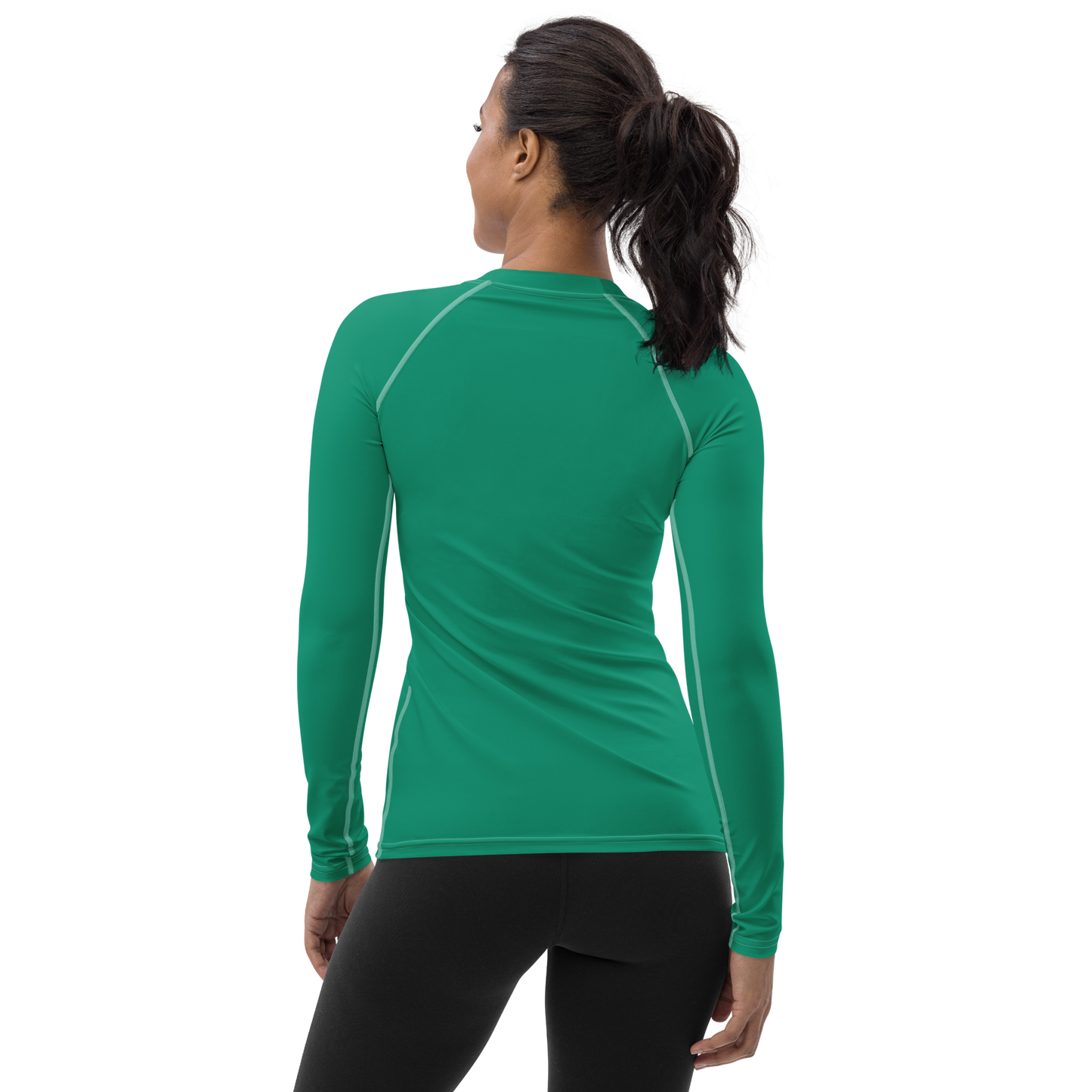 Michigan Upper Peninsula Rash Guard (w/ UP USA Flag) | Women's - Emerald Green