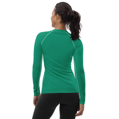 Michigan Upper Peninsula Rash Guard (w/ UP USA Flag) | Women's - Emerald Green