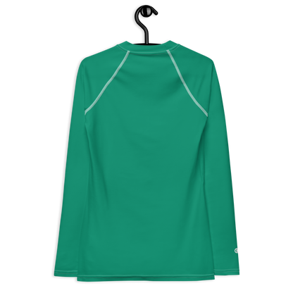 Michigan Upper Peninsula Rash Guard (w/ UP USA Flag) | Women's - Emerald Green