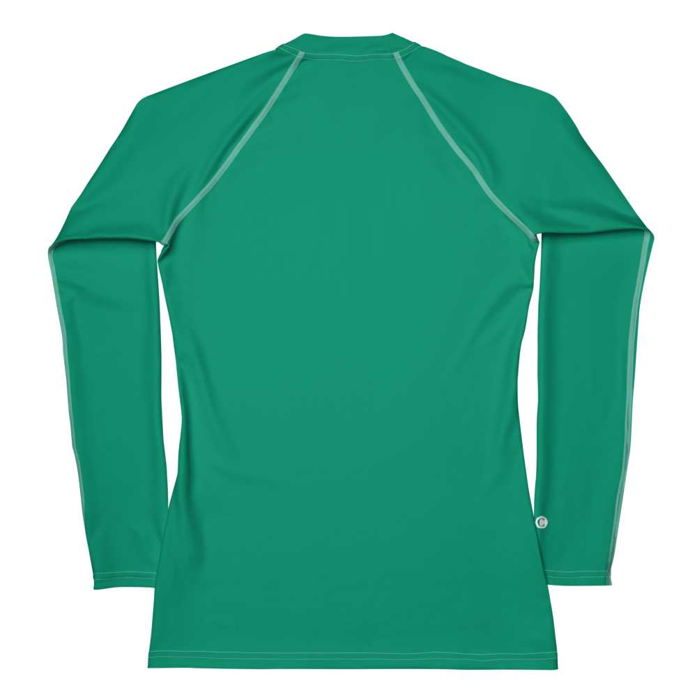 Michigan Upper Peninsula Rash Guard (w/ UP USA Flag) | Women's - Emerald Green