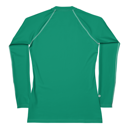 Michigan Upper Peninsula Rash Guard (w/ UP USA Flag) | Women's - Emerald Green