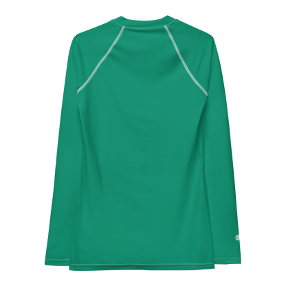 Michigan Upper Peninsula Rash Guard (w/ UP USA Flag) | Women's - Emerald Green