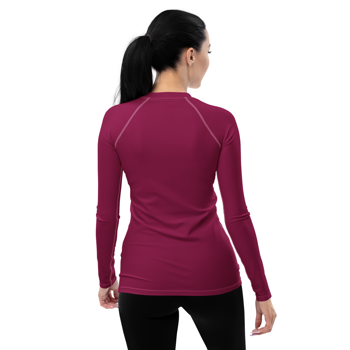 Michigan Upper Peninsula Rash Guard (w/ UP USA Flag) | Women's - Ruby Red