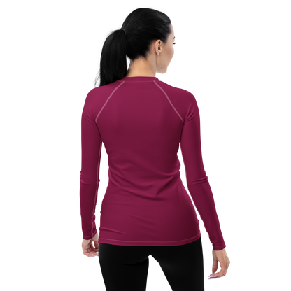 Michigan Upper Peninsula Rash Guard (w/ UP USA Flag) | Women's - Ruby Red