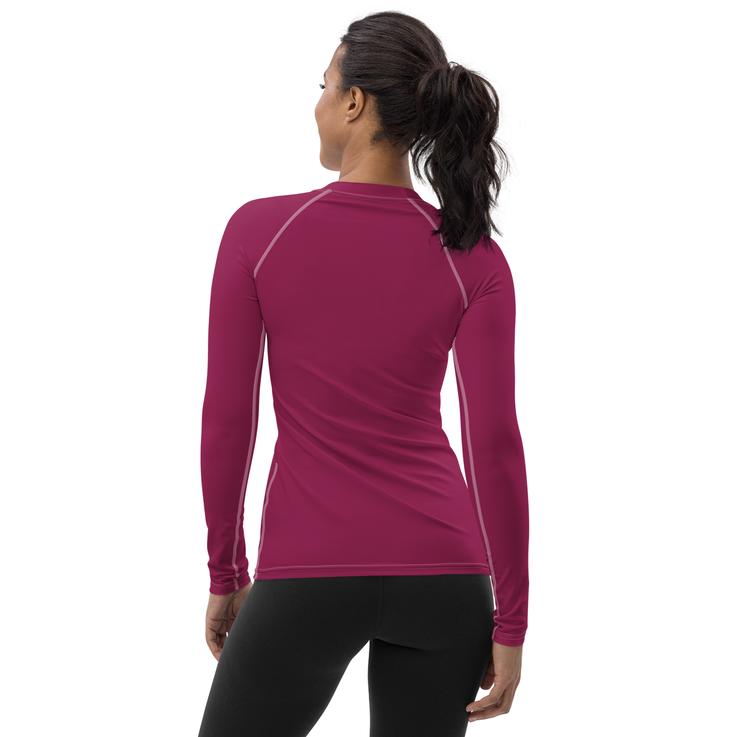 Michigan Upper Peninsula Rash Guard (w/ UP USA Flag) | Women's - Ruby Red