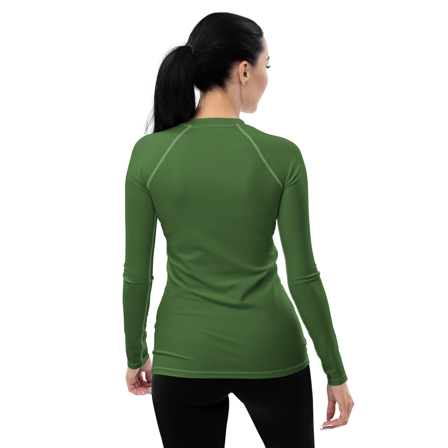 Michigan Upper Peninsula Rash Guard (w/ UP USA Flag) | Women's - Pine Green