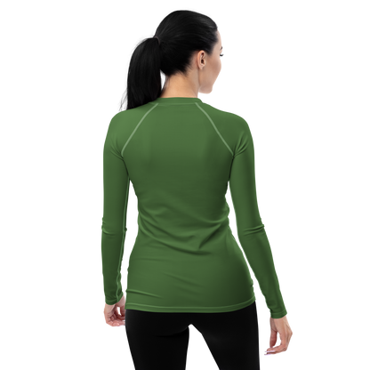 Michigan Upper Peninsula Rash Guard (w/ UP USA Flag) | Women's - Pine Green