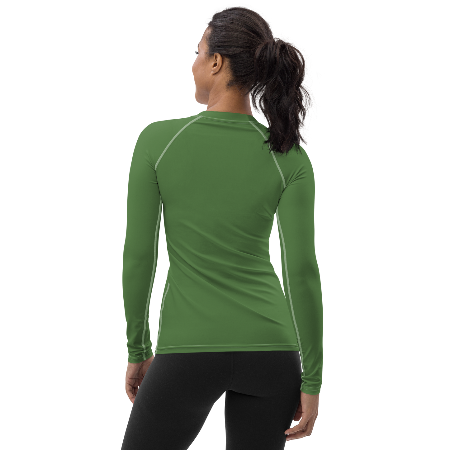 Michigan Upper Peninsula Rash Guard (w/ UP USA Flag) | Women's - Pine Green