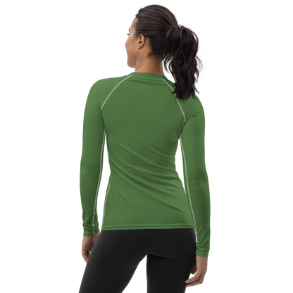 Michigan Upper Peninsula Rash Guard (w/ UP USA Flag) | Women's - Pine Green