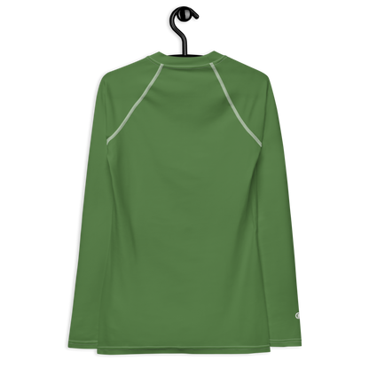 Michigan Upper Peninsula Rash Guard (w/ UP USA Flag) | Women's - Pine Green