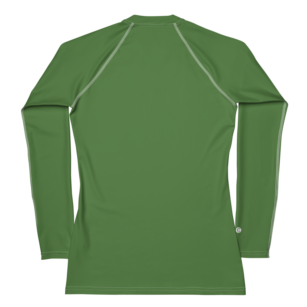 Michigan Upper Peninsula Rash Guard (w/ UP USA Flag) | Women's - Pine Green