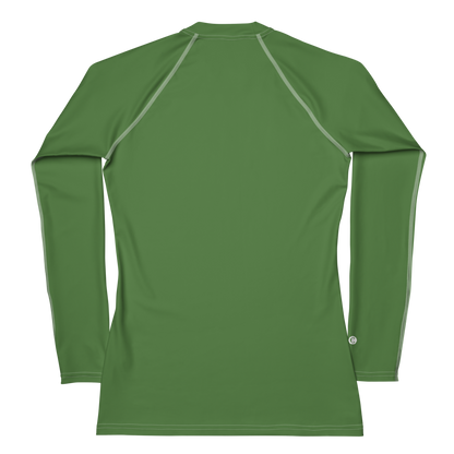 Michigan Upper Peninsula Rash Guard (w/ UP USA Flag) | Women's - Pine Green