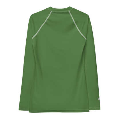 Michigan Upper Peninsula Rash Guard (w/ UP USA Flag) | Women's - Pine Green