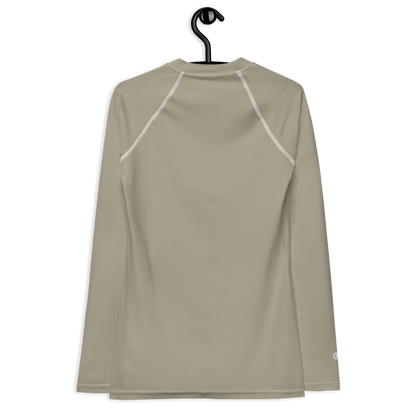 Michigan Upper Peninsula Rash Guard (w/ UP USA Flag) | Women's - Petoskey Stone Grey