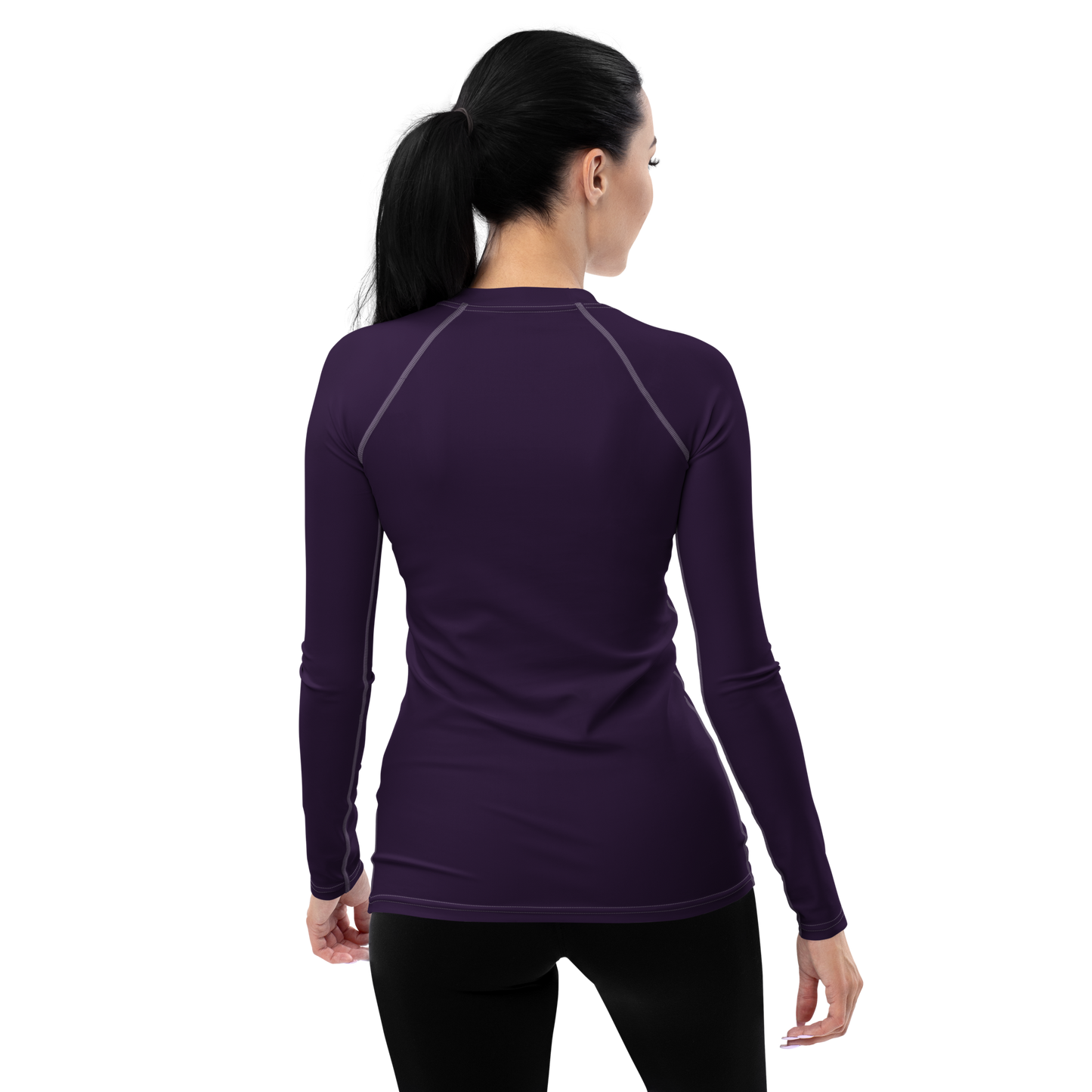 Michigan Upper Peninsula Rash Guard (w/ UP USA Flag) | Women's - Blackcurrant