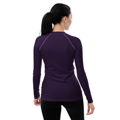 Michigan Upper Peninsula Rash Guard (w/ UP USA Flag) | Women's - Blackcurrant