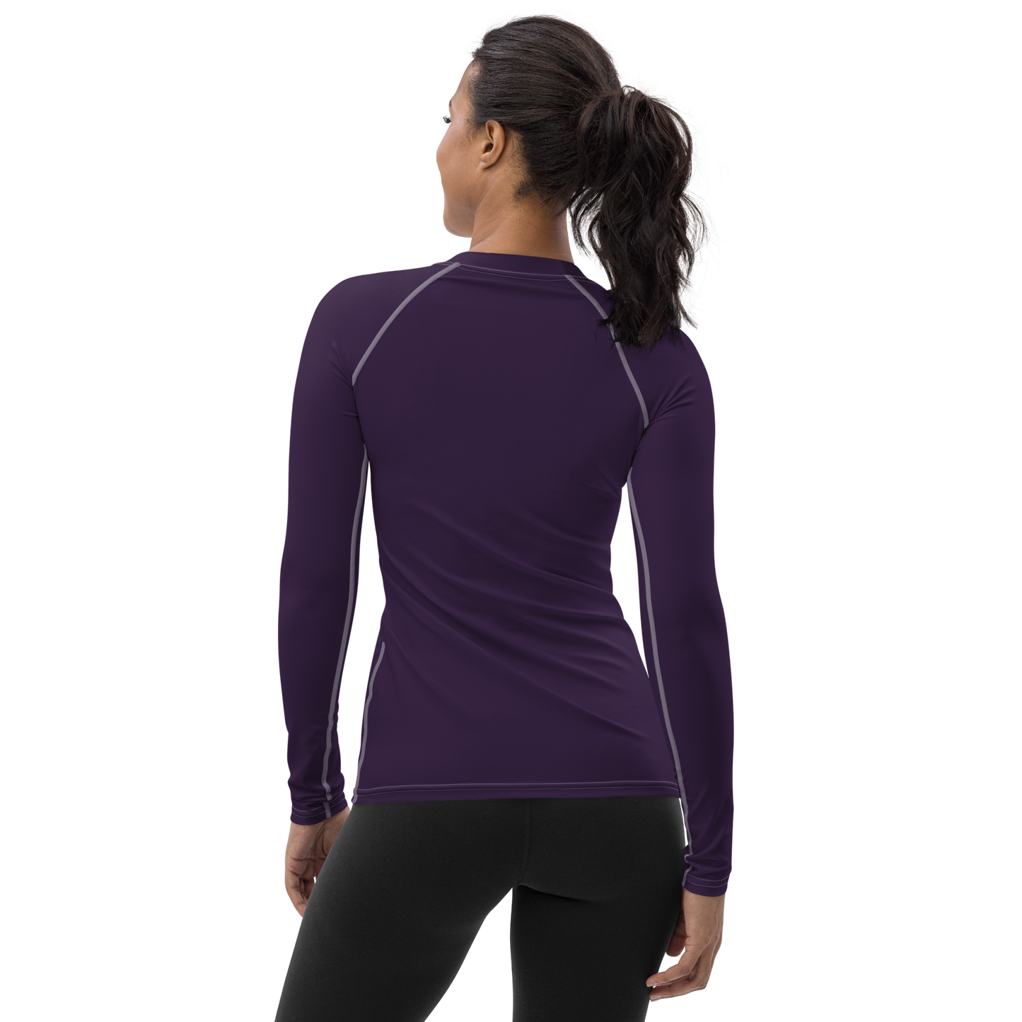 Michigan Upper Peninsula Rash Guard (w/ UP USA Flag) | Women's - Blackcurrant