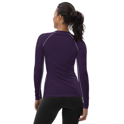 Michigan Upper Peninsula Rash Guard (w/ UP USA Flag) | Women's - Blackcurrant