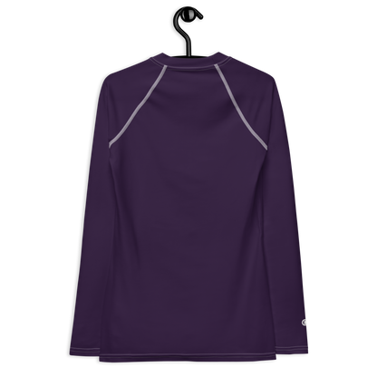 Michigan Upper Peninsula Rash Guard (w/ UP USA Flag) | Women's - Blackcurrant