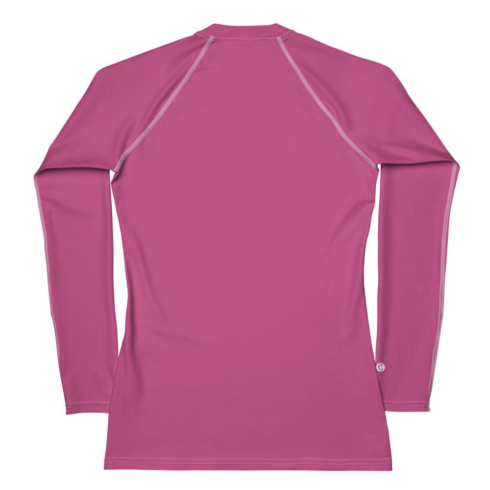 Michigan Upper Peninsula Rash Guard (w/ UP USA Flag) | Women's - Apple Blossom Pink