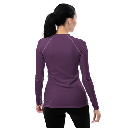 Michigan Upper Peninsula Rash Guard (w/ UP USA Flag) | Women's - Plum