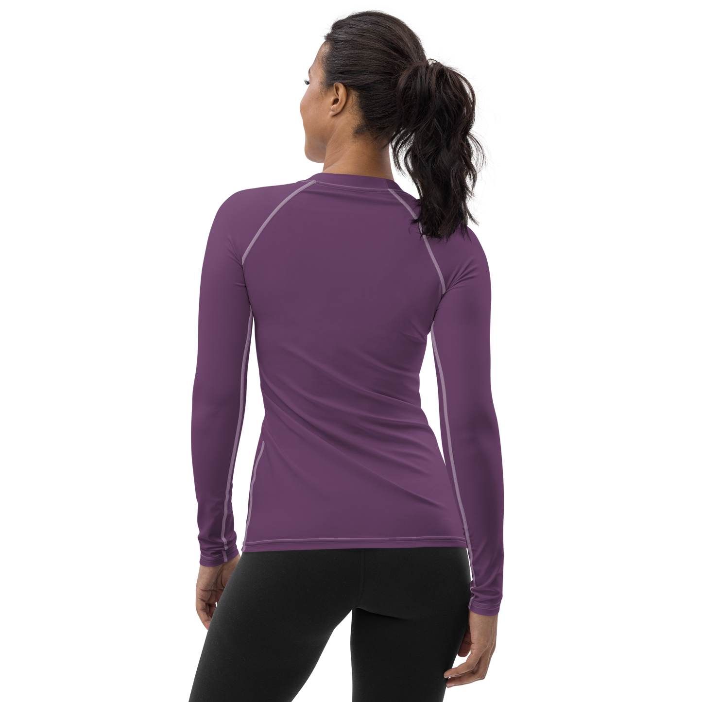 Michigan Upper Peninsula Rash Guard (w/ UP USA Flag) | Women's - Plum