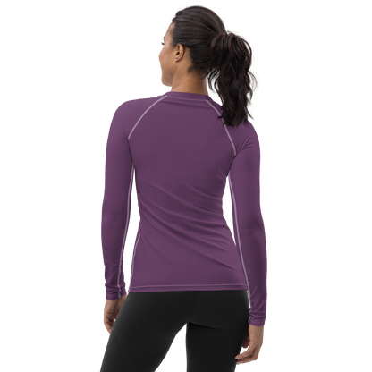 Michigan Upper Peninsula Rash Guard (w/ UP USA Flag) | Women's - Plum