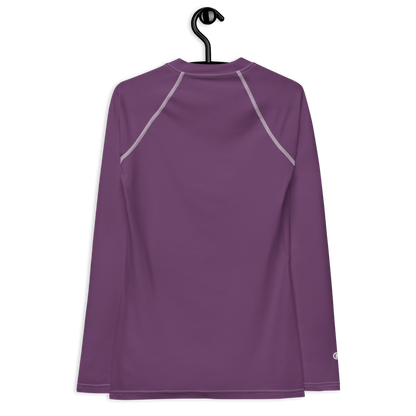 Michigan Upper Peninsula Rash Guard (w/ UP USA Flag) | Women's - Plum