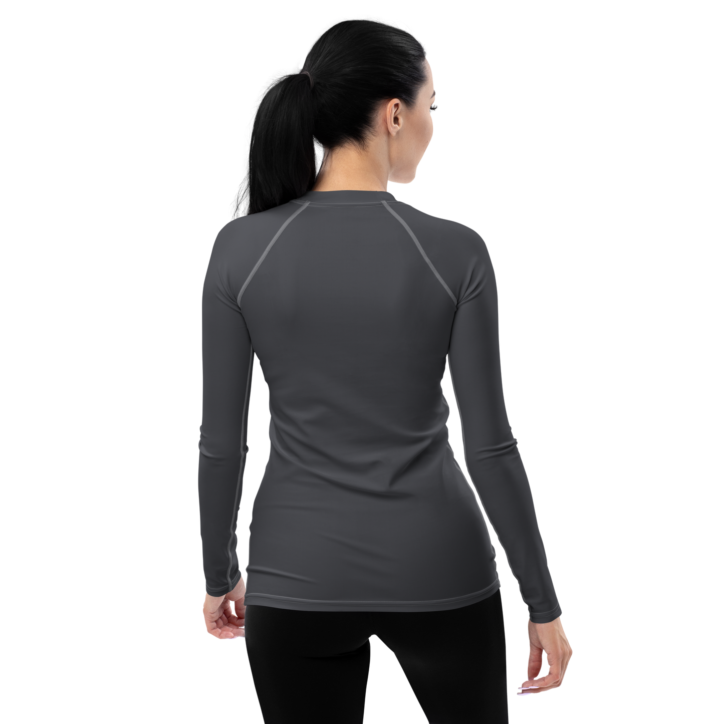 Michigan Upper Peninsula Rash Guard (w/ UP USA Flag) | Women's - Iron Ore Grey