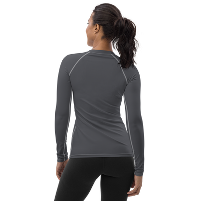 Michigan Upper Peninsula Rash Guard (w/ UP USA Flag) | Women's - Iron Ore Grey