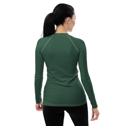 Michigan Upper Peninsula Rash Guard (w/ UP USA Flag) | Women's - Ginger Ale Green