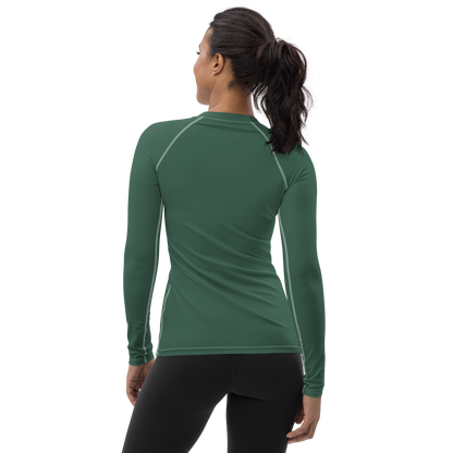 Michigan Upper Peninsula Rash Guard (w/ UP USA Flag) | Women's - Ginger Ale Green