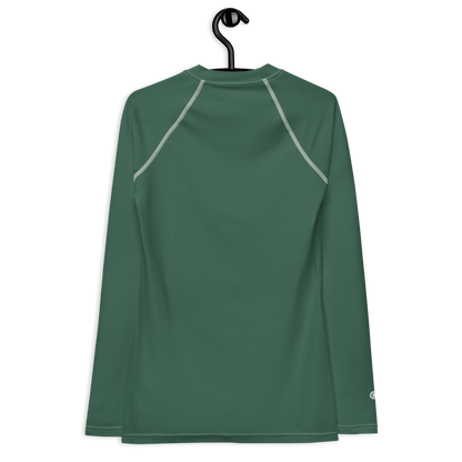 Michigan Upper Peninsula Rash Guard (w/ UP USA Flag) | Women's - Ginger Ale Green