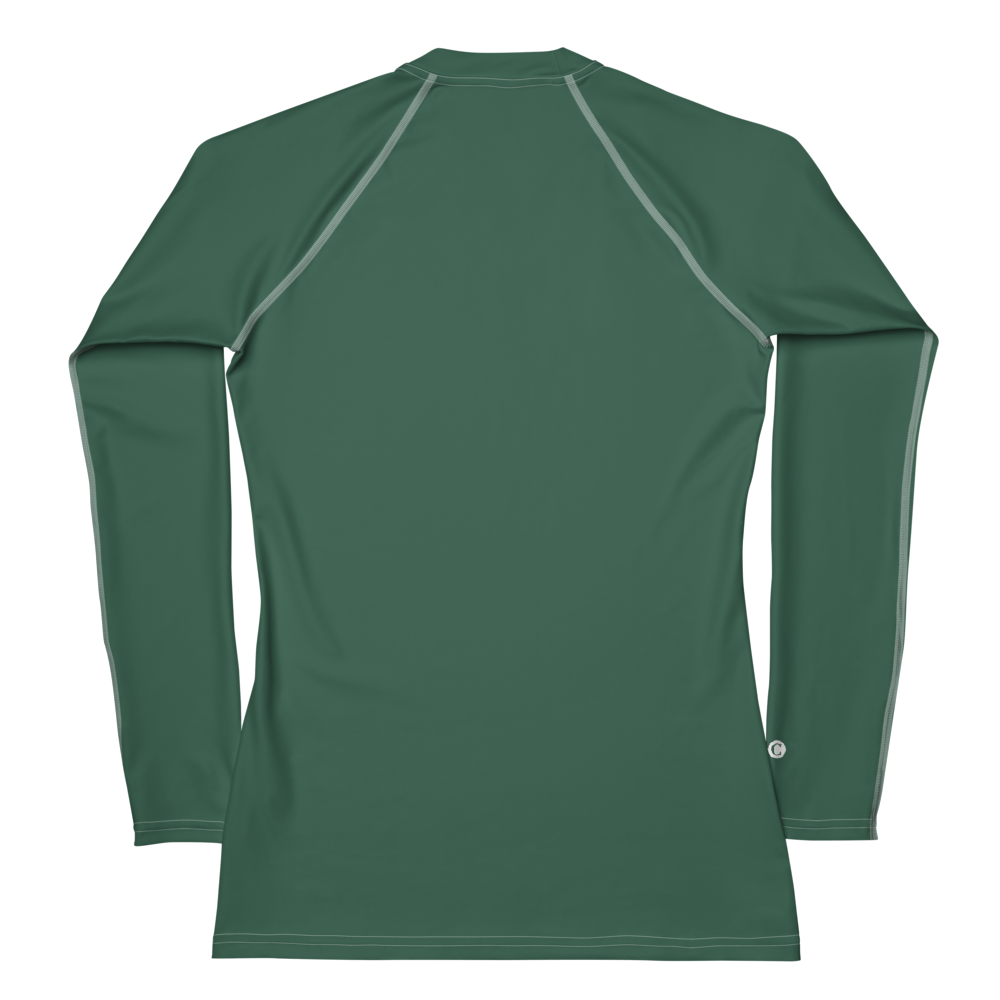 Michigan Upper Peninsula Rash Guard (w/ UP USA Flag) | Women's - Ginger Ale Green