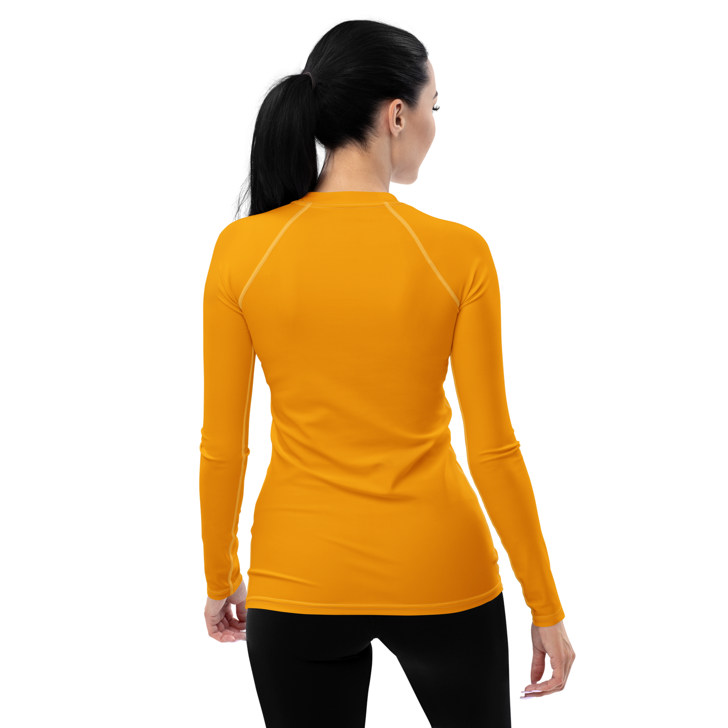 Michigan Upper Peninsula Rash Guard (w/ UP USA Flag) | Women's - Birch Leaf Orange