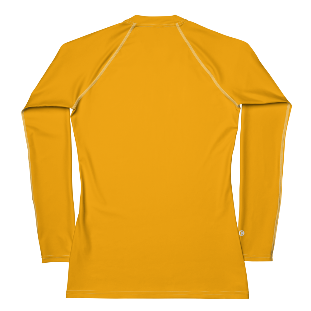 Michigan Upper Peninsula Rash Guard (w/ UP USA Flag) | Women's - Birch Leaf Orange