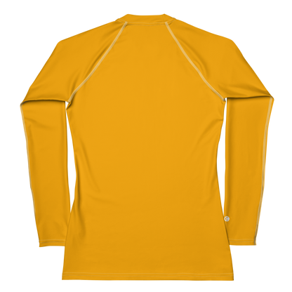 Michigan Upper Peninsula Rash Guard (w/ UP USA Flag) | Women's - Birch Leaf Orange