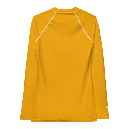 Michigan Upper Peninsula Rash Guard (w/ UP USA Flag) | Women's - Birch Leaf Orange