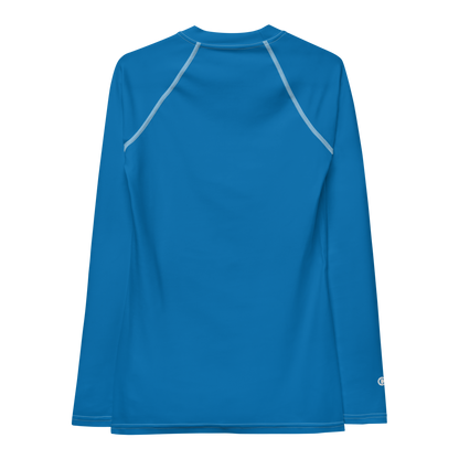 Michigan Upper Peninsula Rash Guard (w/ UP USA Flag) | Women's - Azure