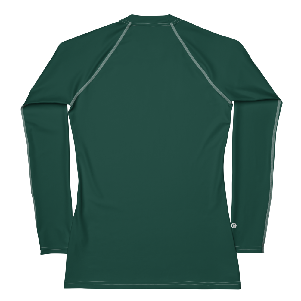 Michigan Upper Peninsula Rash Guard (w/ UP USA Flag) | Women's - Laconic Green