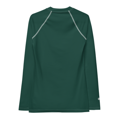 Michigan Upper Peninsula Rash Guard (w/ UP USA Flag) | Women's - Laconic Green