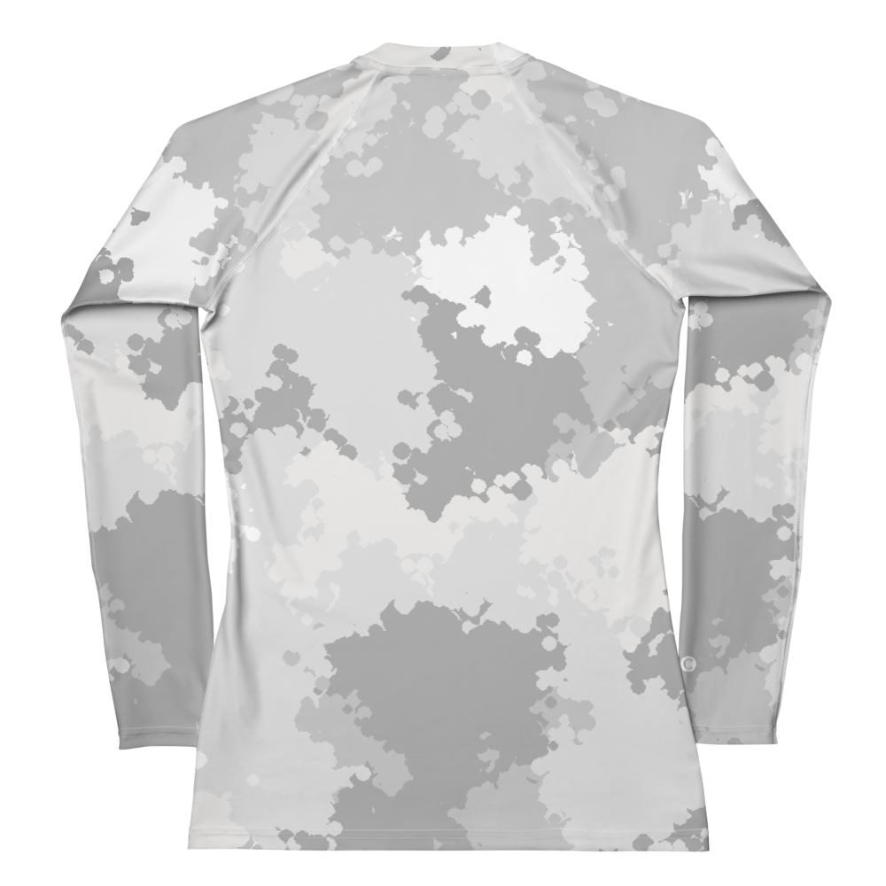 Michigan Upper Peninsula Rash Guard (w/ UP USA Flag) | Women's - Snow Camo