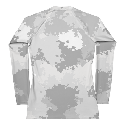 Michigan Upper Peninsula Rash Guard (w/ UP USA Flag) | Women's - Snow Camo