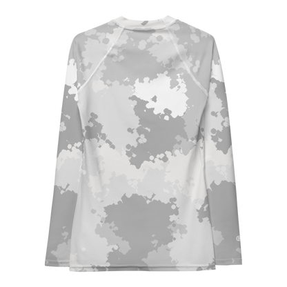 Michigan Upper Peninsula Rash Guard (w/ UP USA Flag) | Women's - Snow Camo