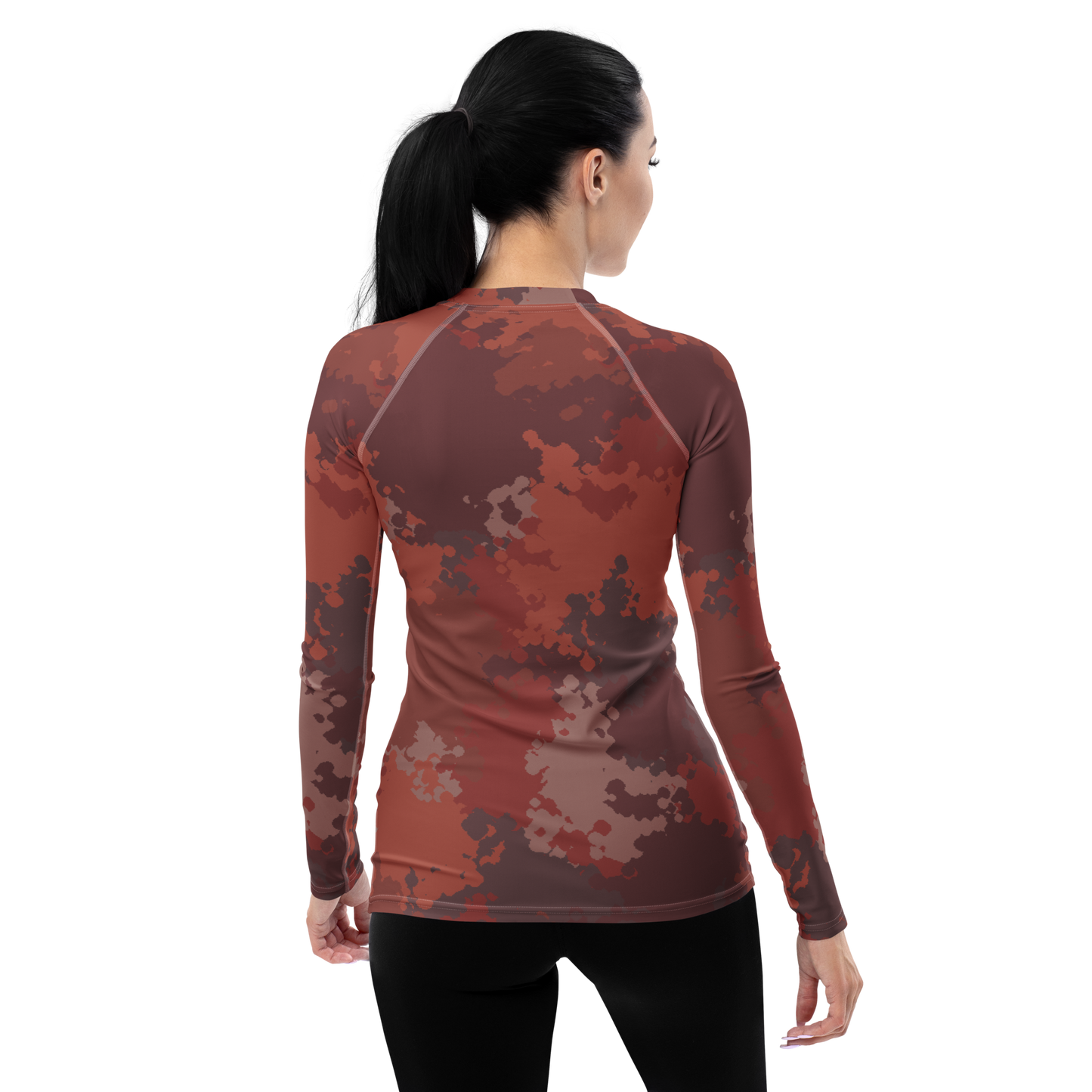 Michigan Upper Peninsula Rash Guard (w/ UP USA Flag) | Women's - Ore Dock Camo