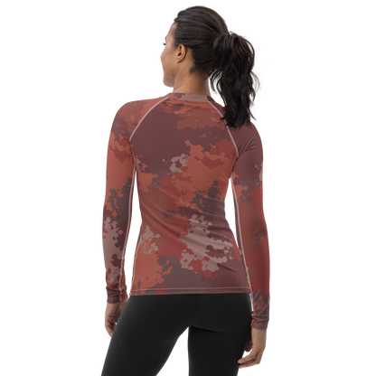 Michigan Upper Peninsula Rash Guard (w/ UP USA Flag) | Women's - Ore Dock Camo