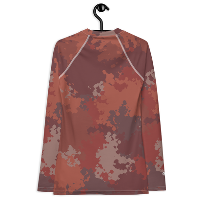 Michigan Upper Peninsula Rash Guard (w/ UP USA Flag) | Women's - Ore Dock Camo