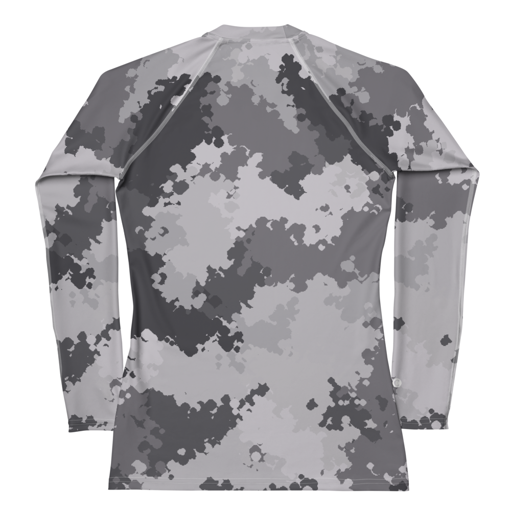 Michigan Upper Peninsula Rash Guard (w/ UP USA Flag) | Women's - Iron Ore Camo